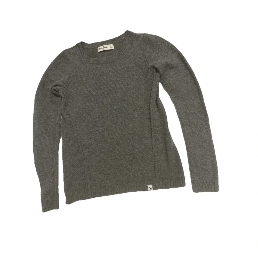 Abercrombie & Fitch Kids' Boys Long Sleeve Crewneck Sweater Size M Gray Color #2